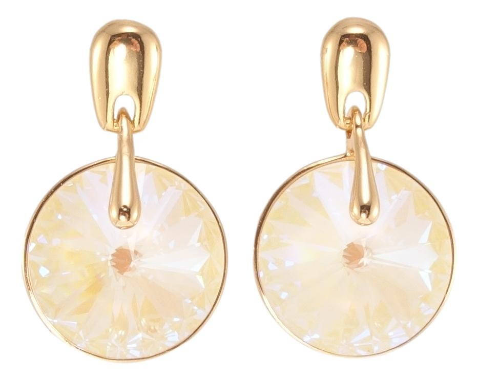 

Серьги Xuping Позолота 18K с кр-ми Swarovski гвоздики (пусеты) "Подвески с кристаллами Sand Opal" ø 15мм