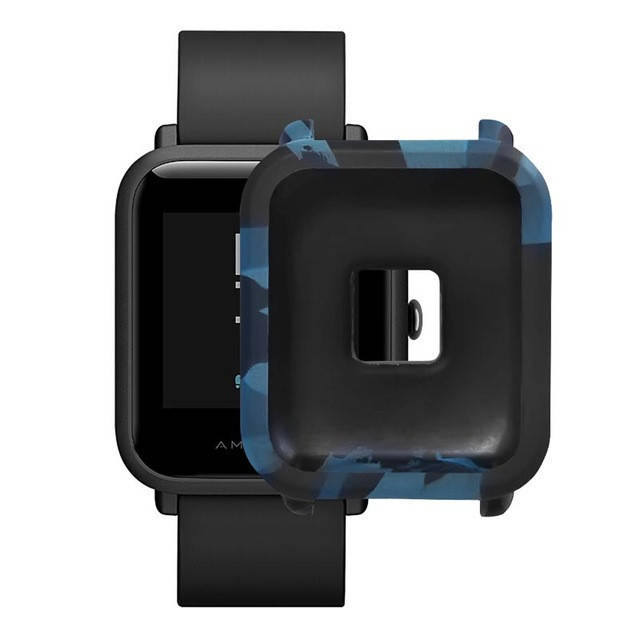 

Чехол cиликоновый для Xiaomi Amazfit Bip на весь корпус Camouflage-Blue (20235)