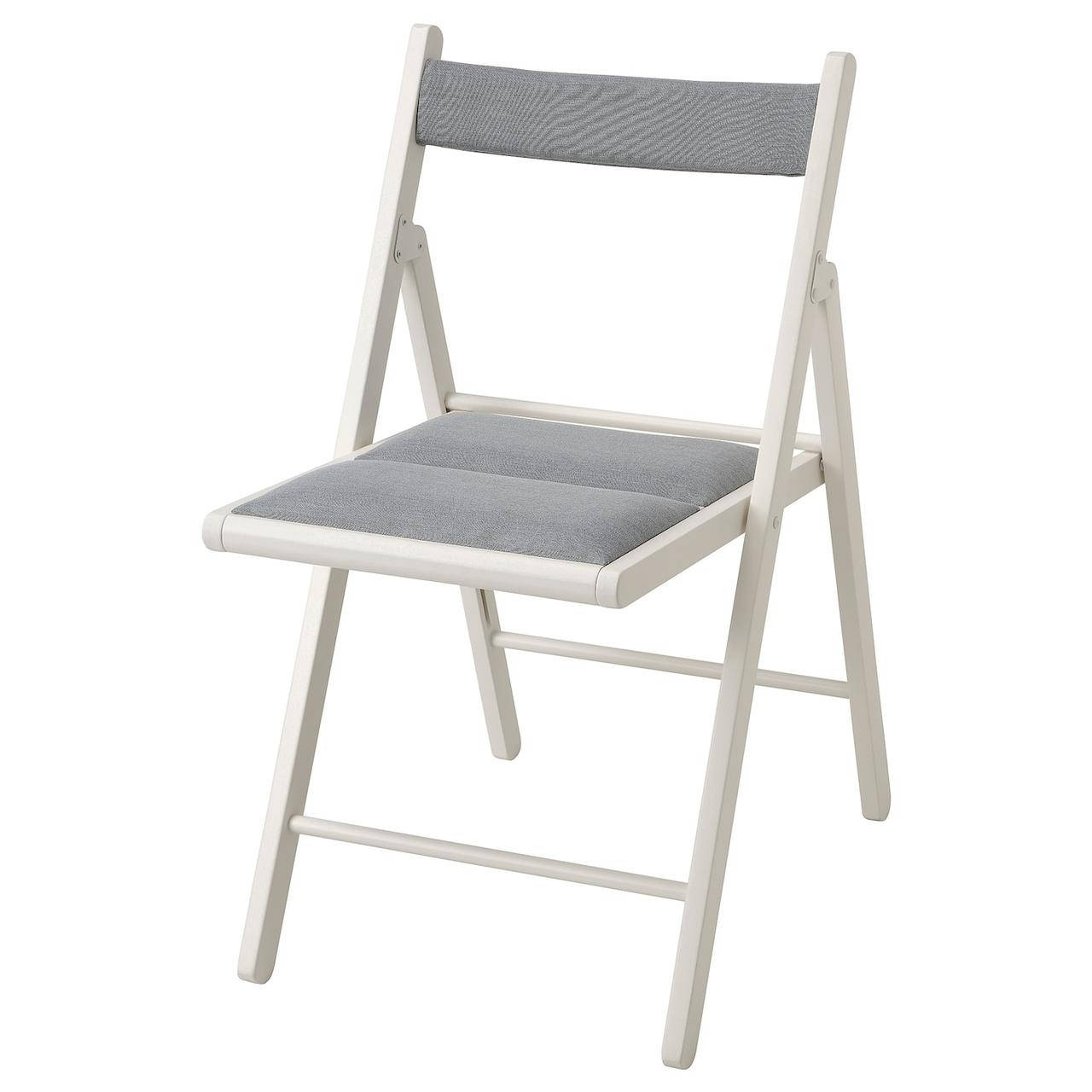 

IKEA TERJE Стул складной, белый / Книса светло-серый (804.569.82)