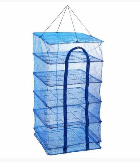 

Сетка сушилка для сушки рыбы, овощей, фруктов (размер 45*45*100), Синий