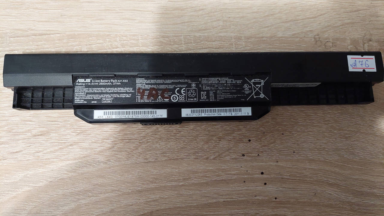 

Б/У Аккумулятор ASUS A41-K53, Черный