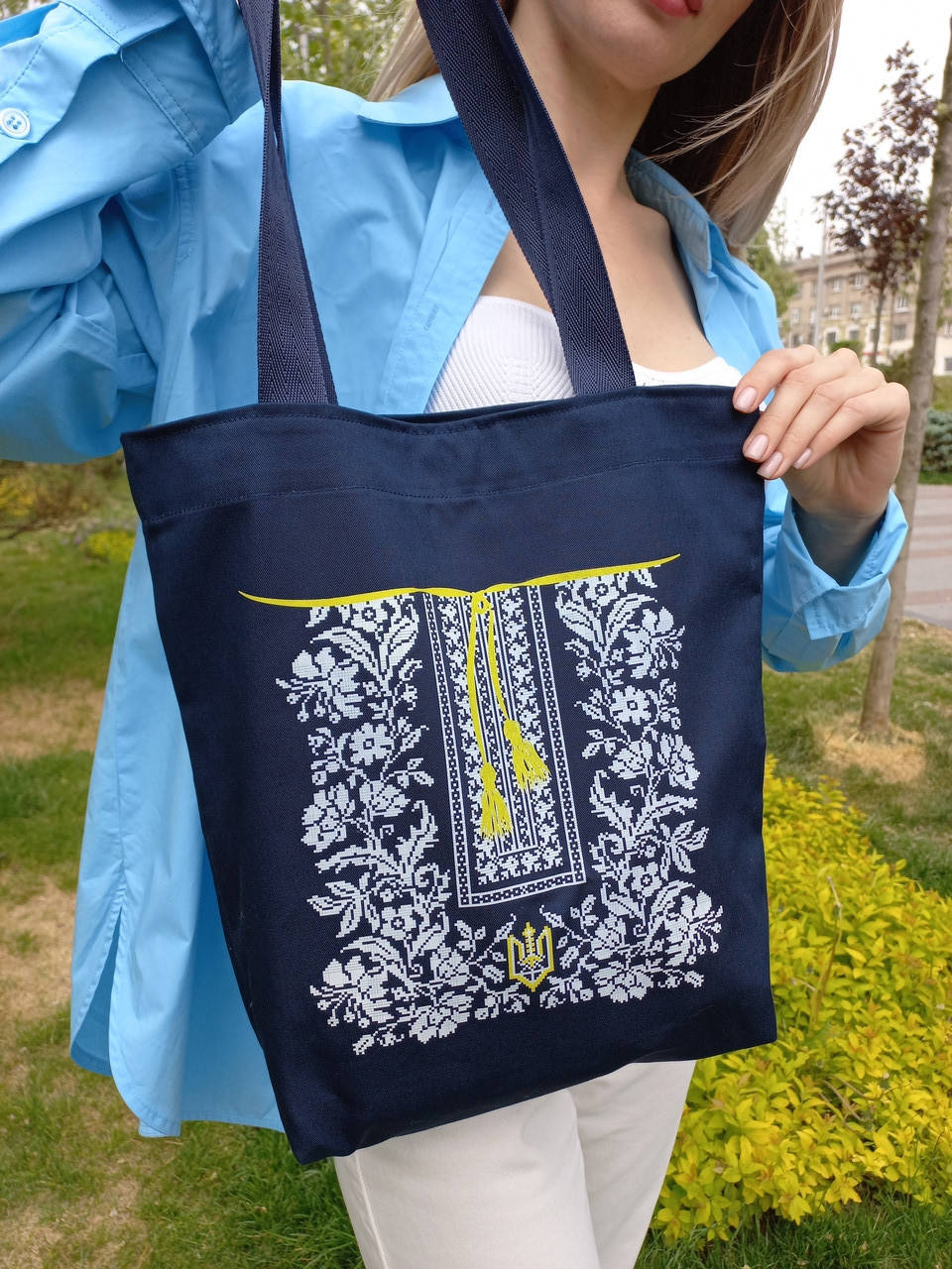 

Шопер, Эко сумка, Торба, Сумка для покупок, Женская сумка синяя Вышиванка Vesela Torba, Синий