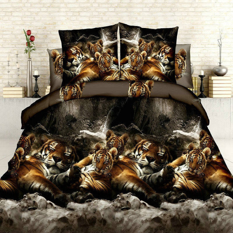 

Тигр темный - Бязь 3D - Евро комплект