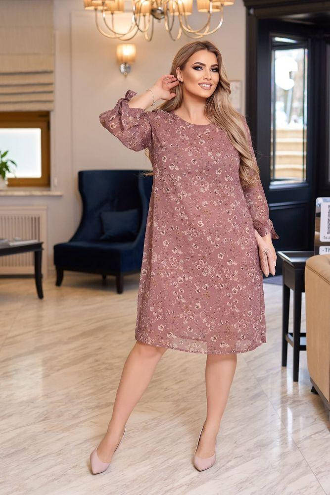 

Женское платье летнее из шифона до 58 размера