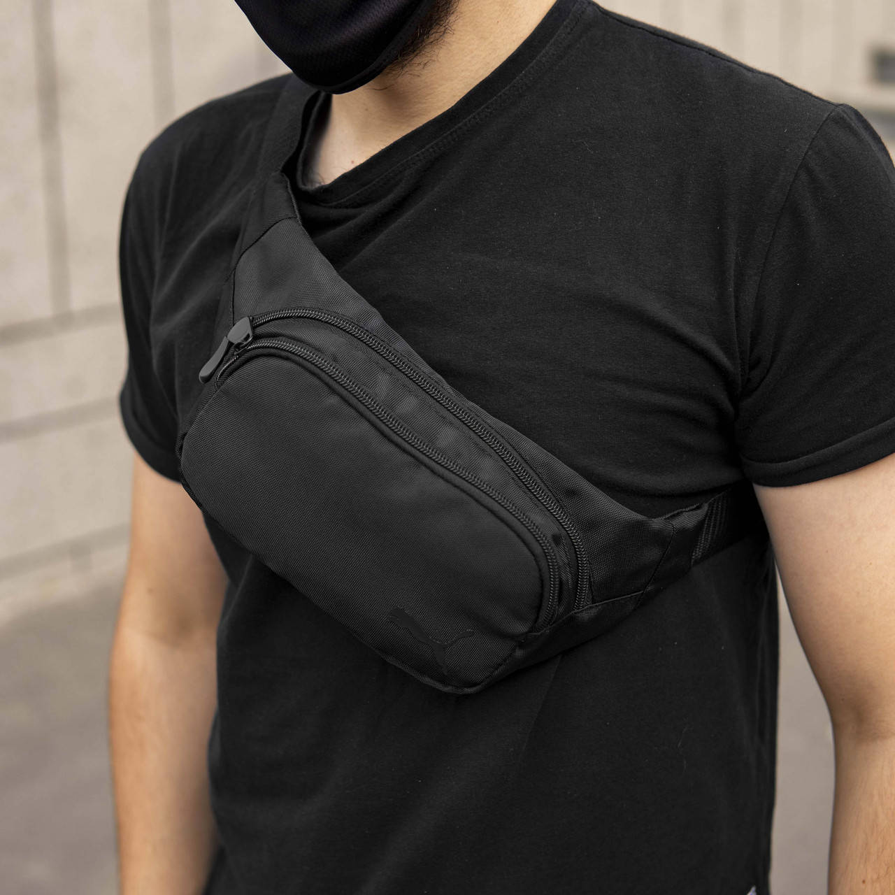 

Поясная сумка спортивная бананка через плечо Puma (Пума) черная нагрудная, Черный
