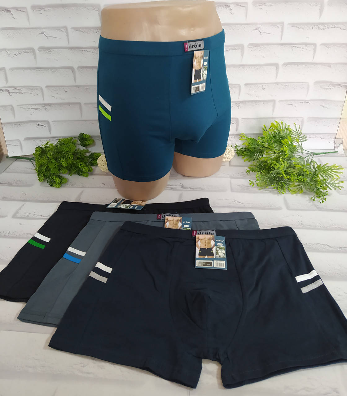 

Трусы мужские XL 52-54 боксеры Drole хлопок С1097, Разные цвета