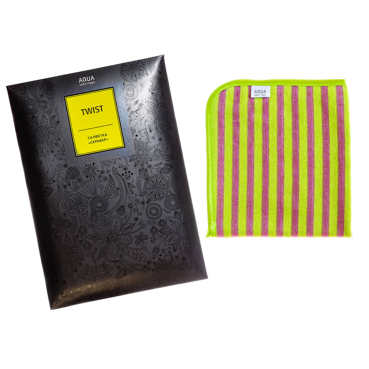

Салфетка двусторонняя для удаления сложных загрязнений GreenWay Aquamagic Twist "Скрабер" (02261)