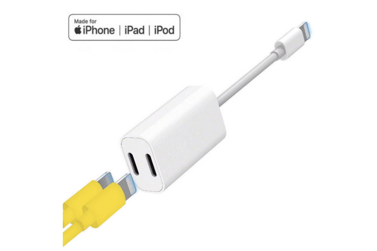 

Переходник для iPhone на наушники адаптер на iPad аудио выход кабель Lightning Apple с разъемом зарядки, Белый