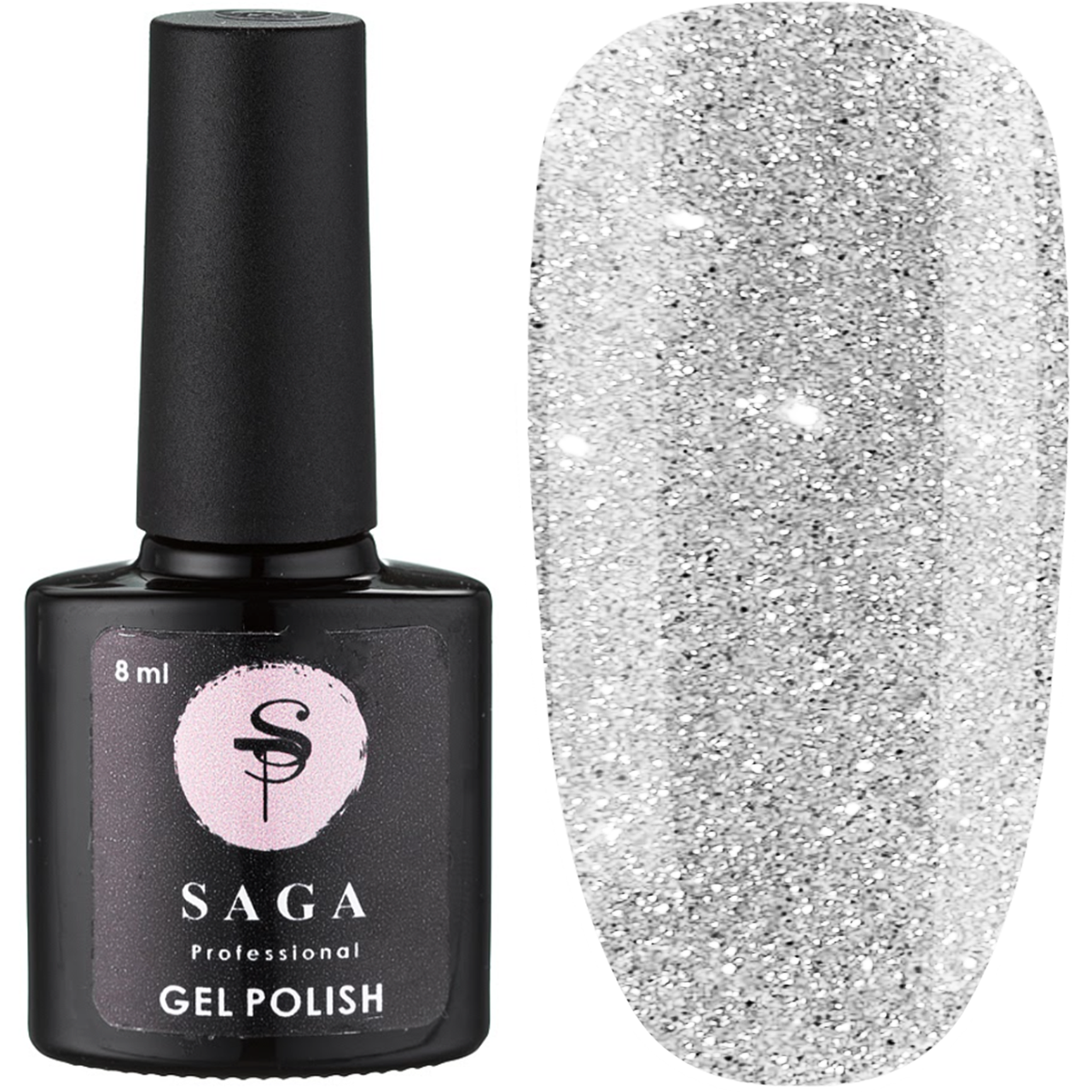 

Светоотражающий гель-лак для ногтей Saga FIERY GEL №01, 8 мл