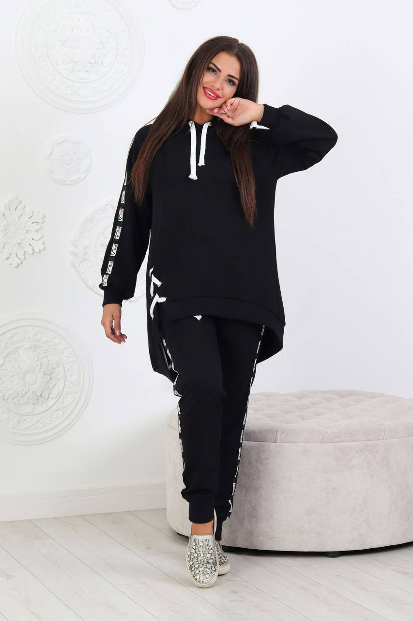 

Стильный женский спортивный костюм, Черный