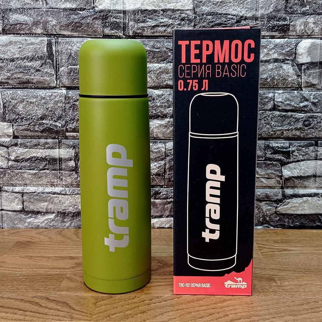 

Tramp Basic оливковый термос объёмом 0,75 л для горячего, холодно, туристический термос Трамп (TRC-112-olive)
