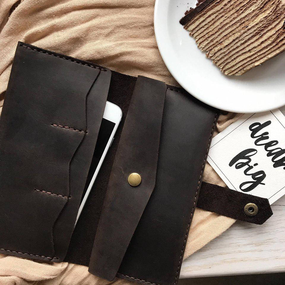 

Портмоне шкіряний гаманець "Stroll" ручної роботи, натуральна шкіра, на кнопці