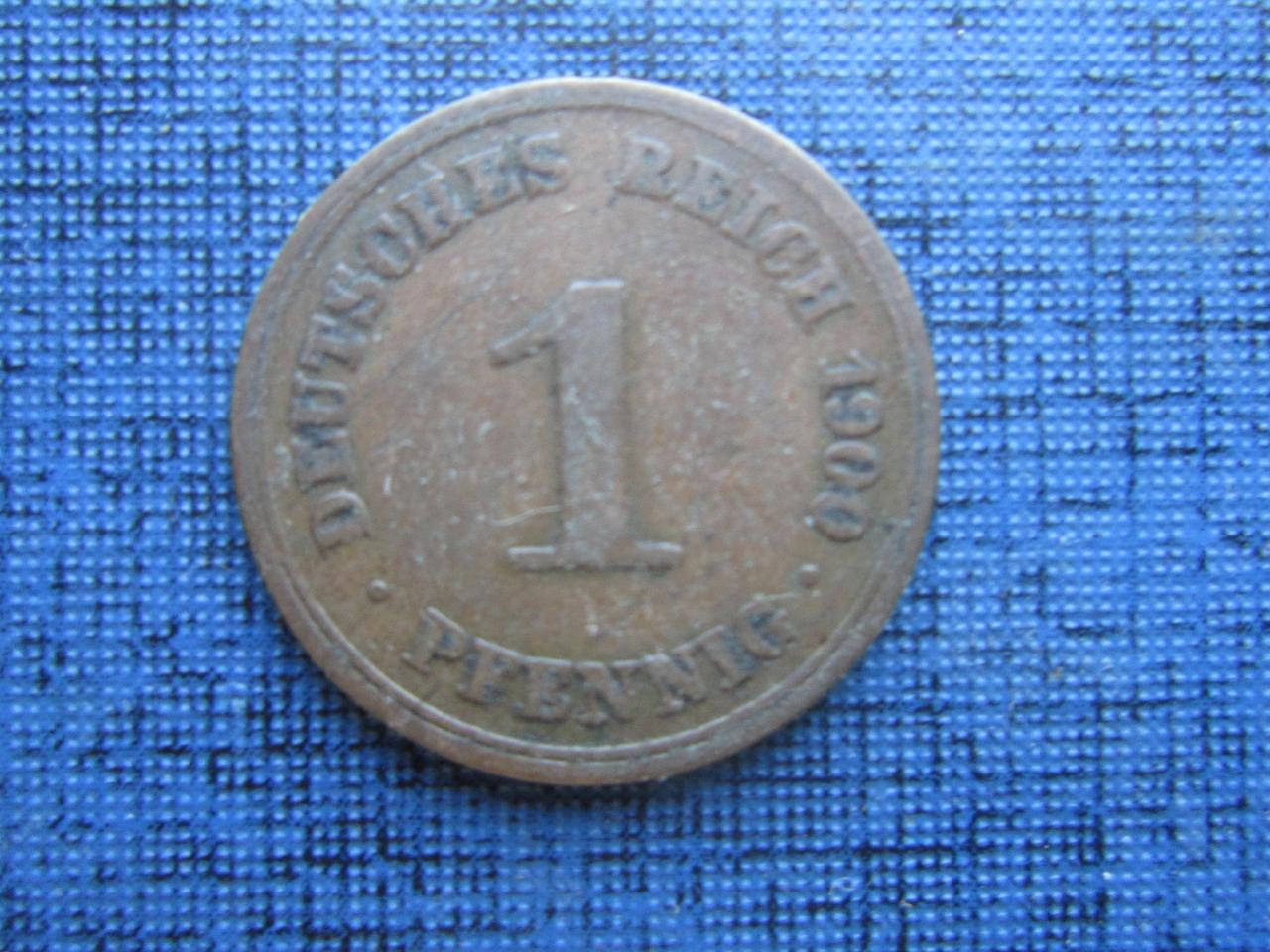 

Монета 1 пфенниг Германия 1900 А