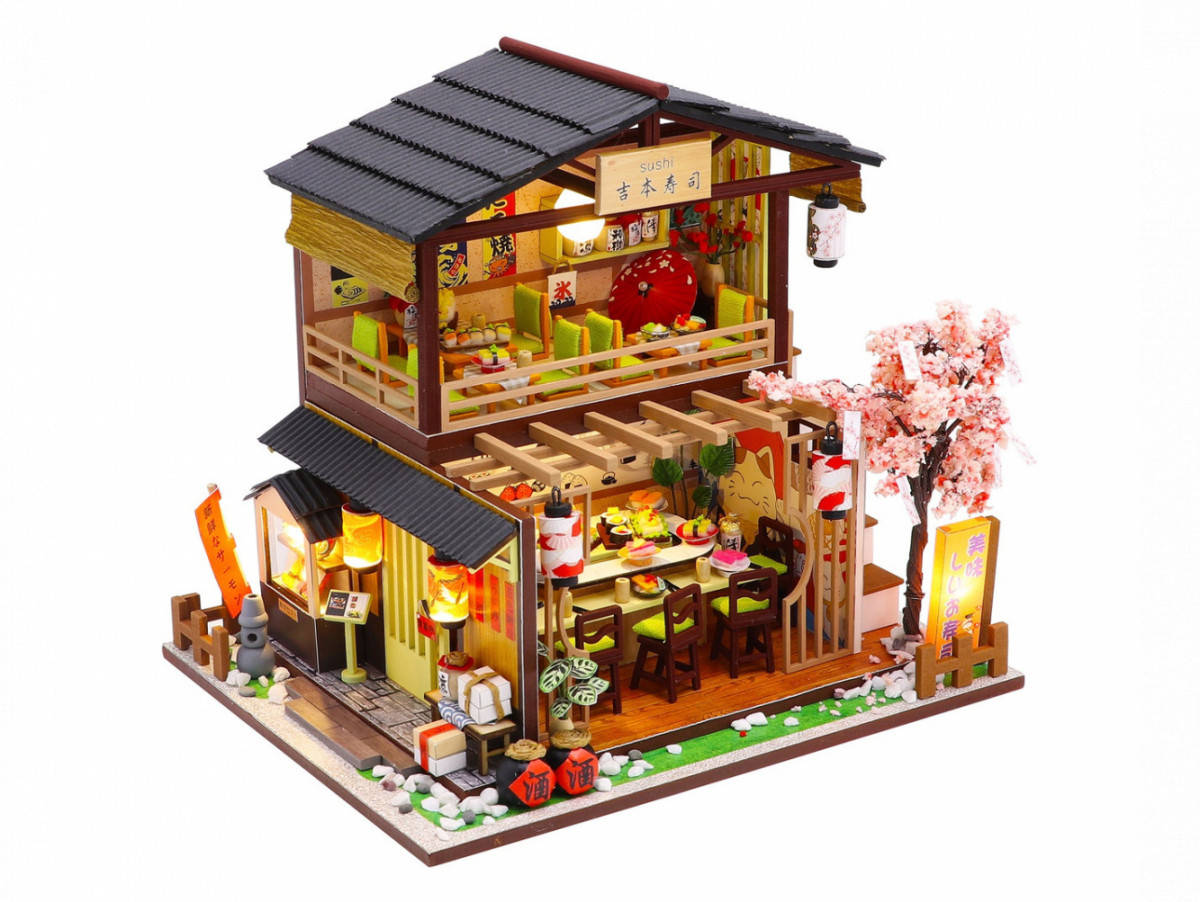 

Кукольный 3D домик конструктор Румбокс Gibbon Sushi M2011 Домик суши