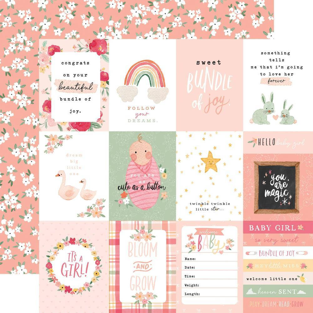 

Папір двосторонній - 8х10 Journaling Cards - Welcome Baby Girl - Echo Park - 30x30
