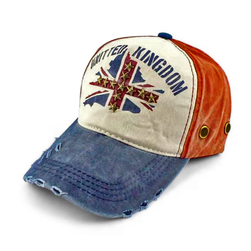 

Бейсболка United Kingdom, с эмблемой Великобритании, кепка блайзер унисекс оранжевая/синяя