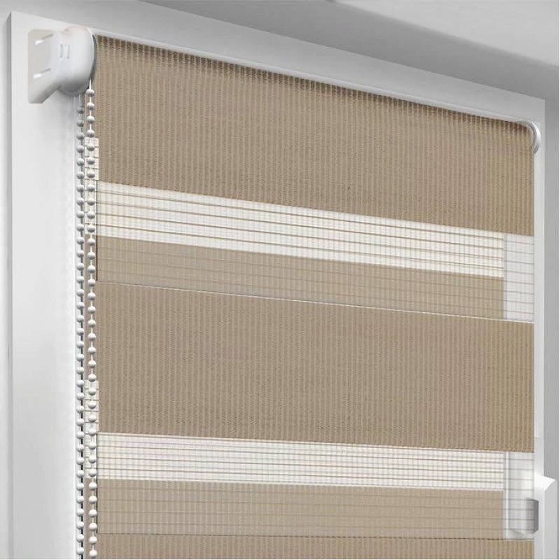 

Рулонные шторы день ночь Коричневый с направляющей леской 850