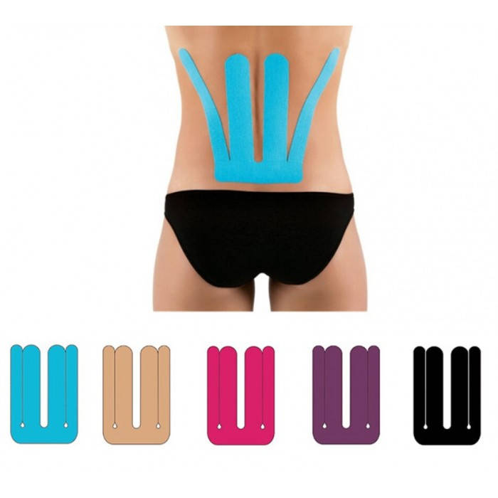 

Тейп для спины Pre-cut, тейпы для поясницы, кинезио пластырь для спины (упаковка 2 шт)