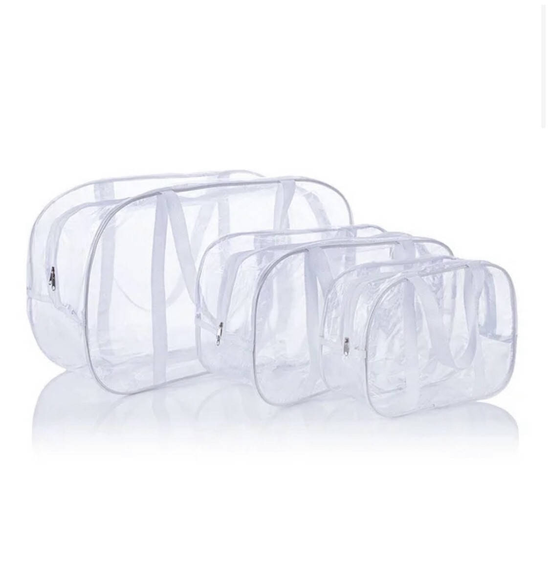 

Сумки в роддом прозрачные, набор 3 шт (XL+L+S) білий
