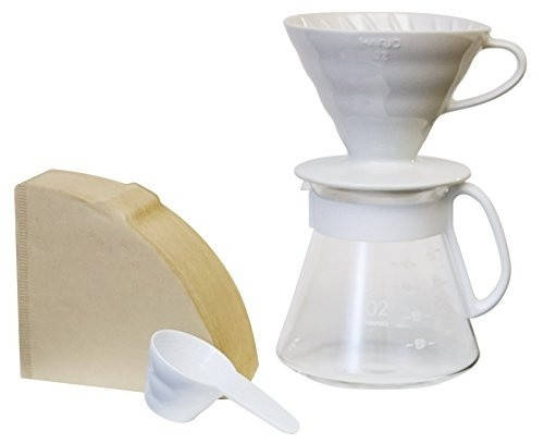 

Набор Hario V60 Ceramic 02 фильтры/графин/пуровер керамический XVDD-3012W, Белый