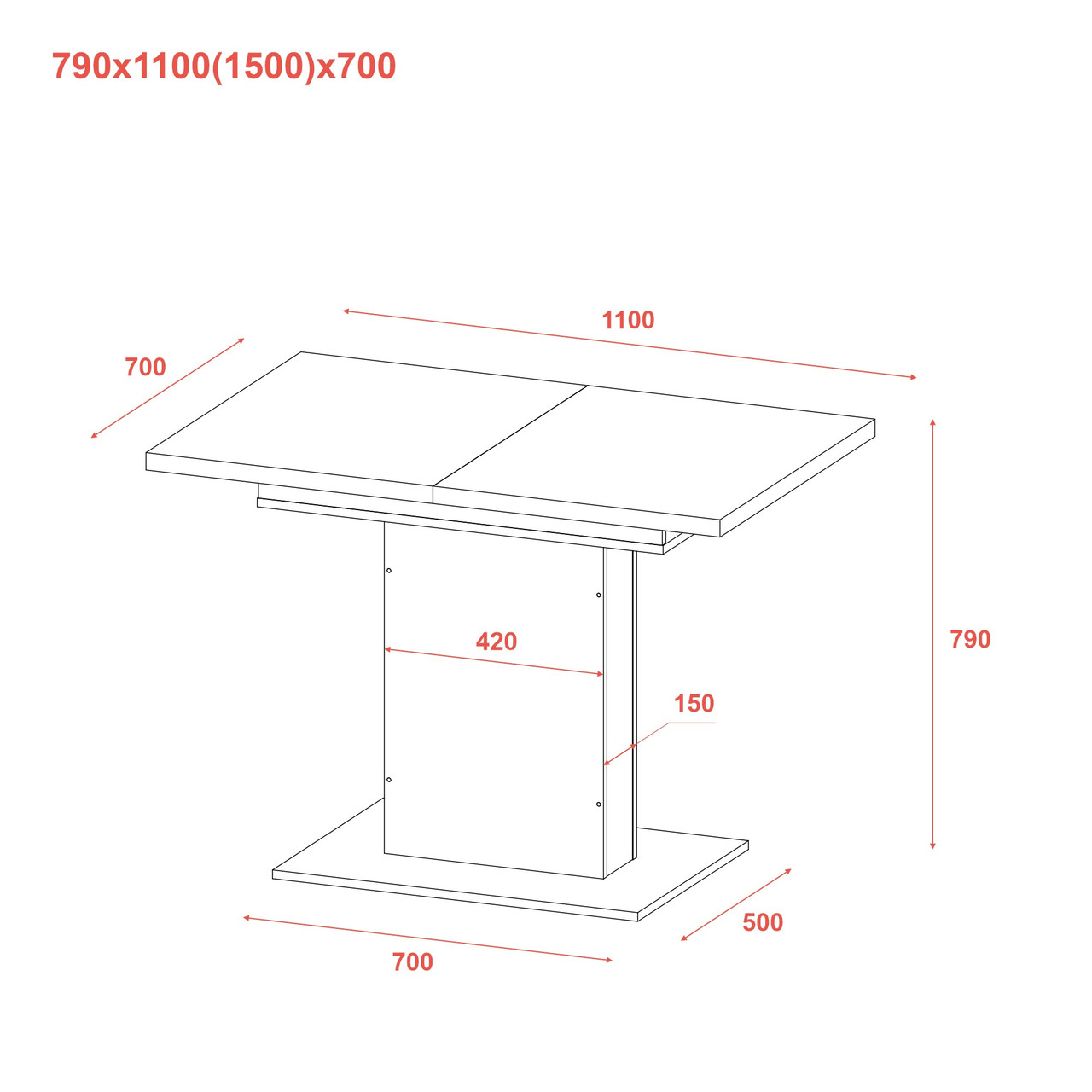 Столовий стіл Doros Бостон Сосна Натті/Графіт 150х70х79 (41516194) 2