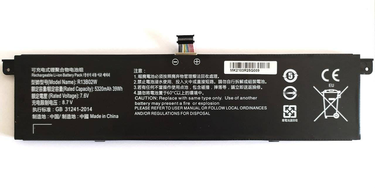 

Батарея Оригинал R13B02W R13B01W Xiaomi Mi Book Air 13.3" 5320mAh 7.6V 39Wh