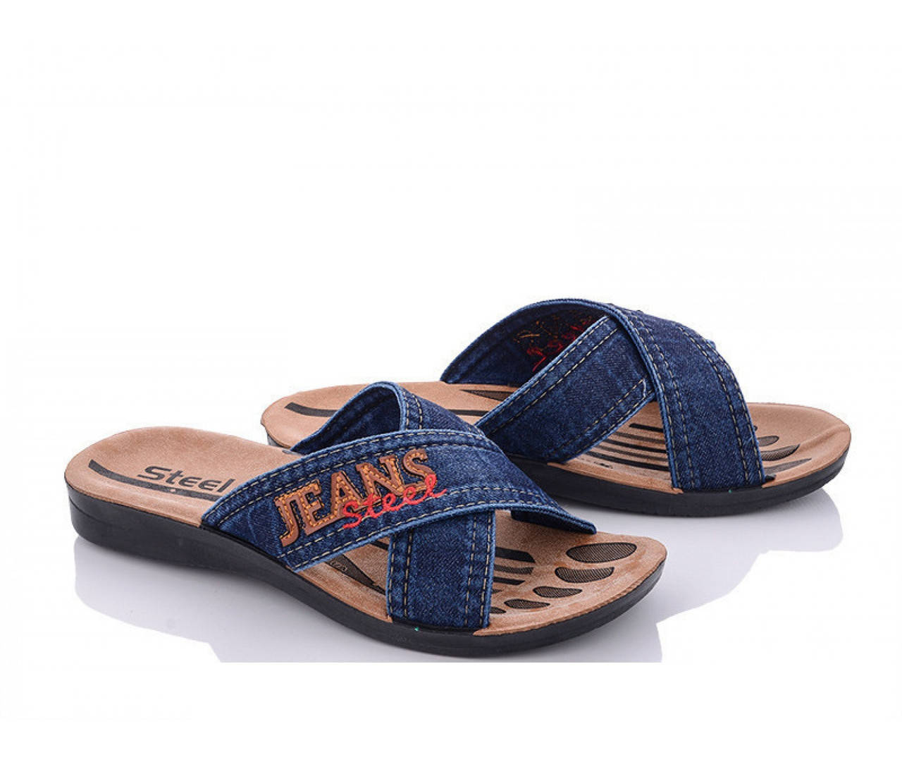 

Шлепки джинсовые мужские Jeans рр. 41, 44, Синий