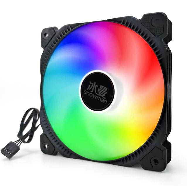 

Кулер Snowman F120A RGB 4 Pin вентилятор для корпуса компьютера