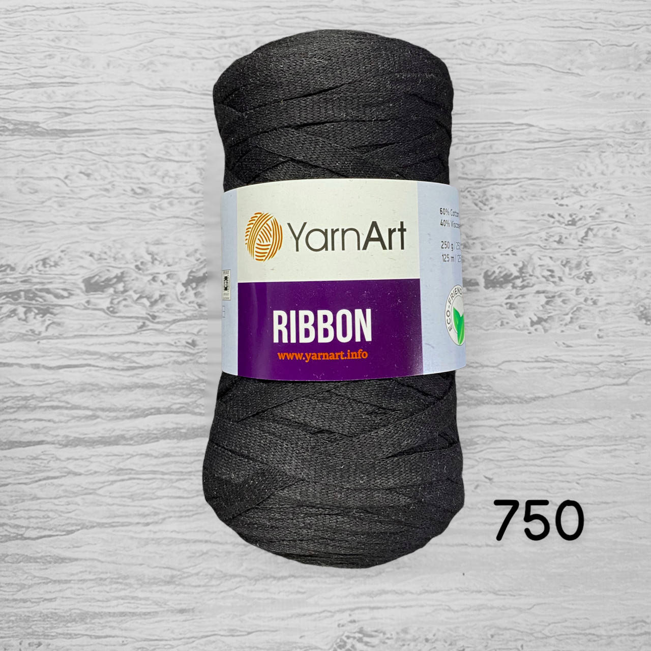

Трикотажна пряжа YarnArt Ribbon / ЯрнАрт Ріббон 750 чорний, Синий
