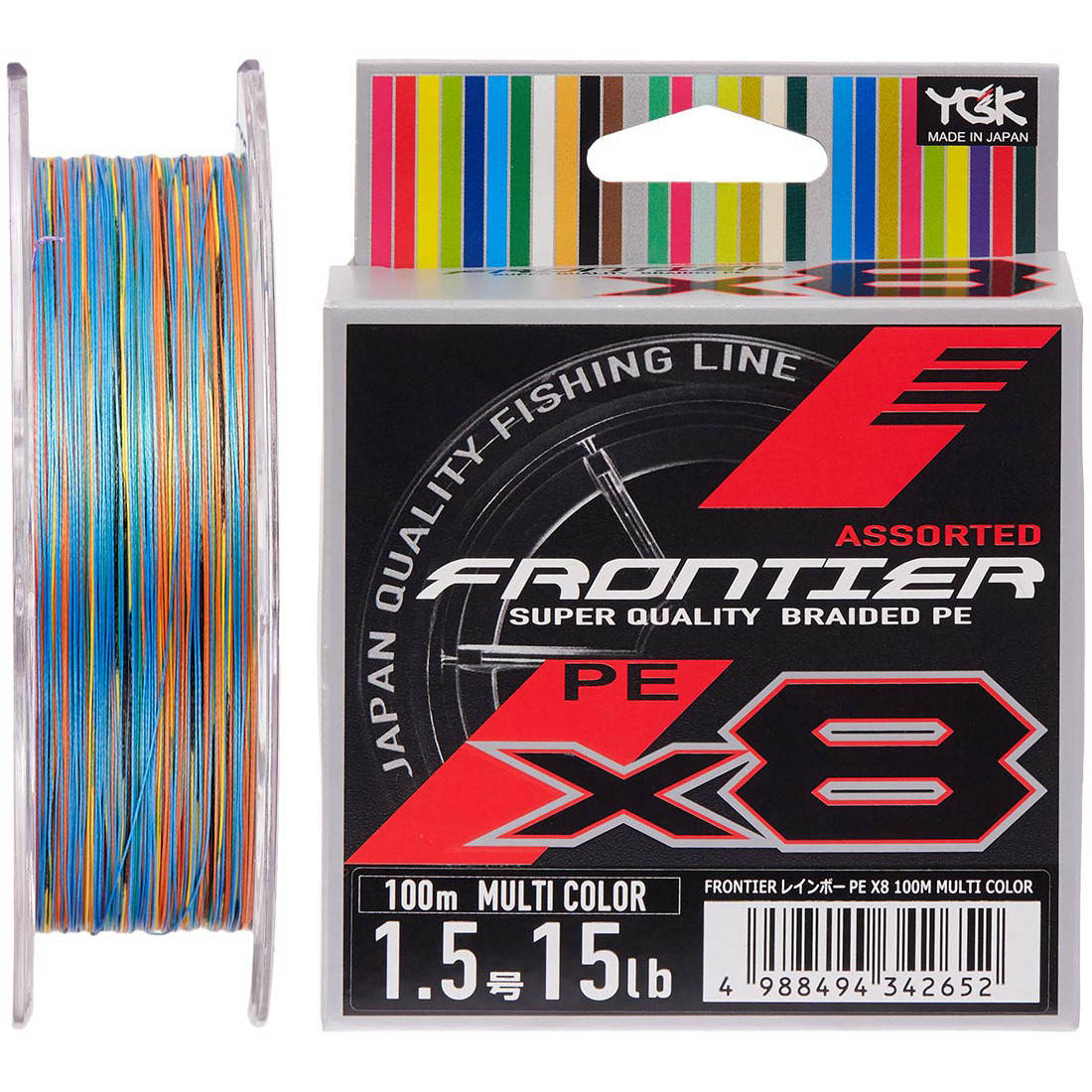 

Шнур YGK Frontier X8 Multi color #2.0 100m, Разные цвета