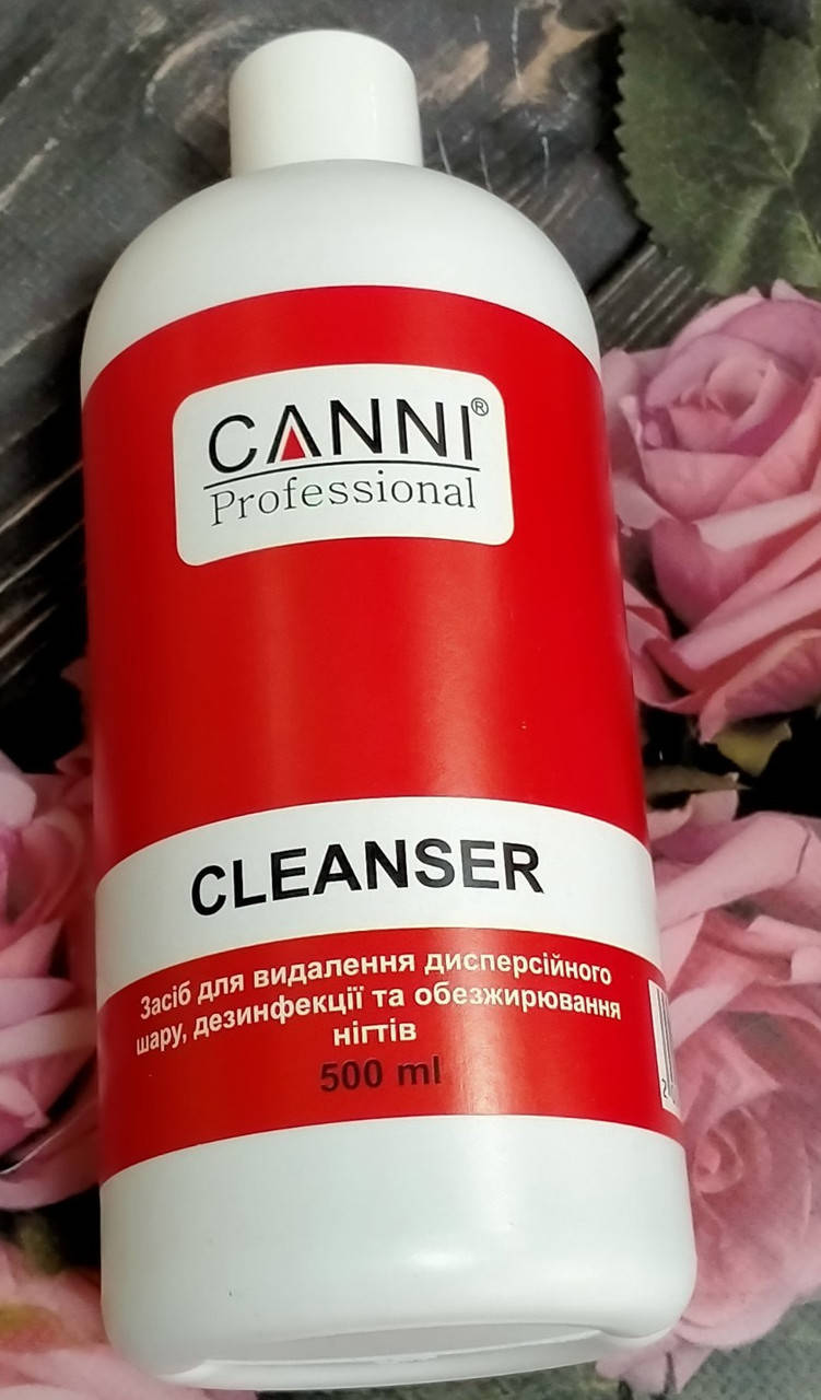 

Средство для снятия липкого слоя и обезжиривания ногтей Cleanser Canni 3 in 1, 500 ml