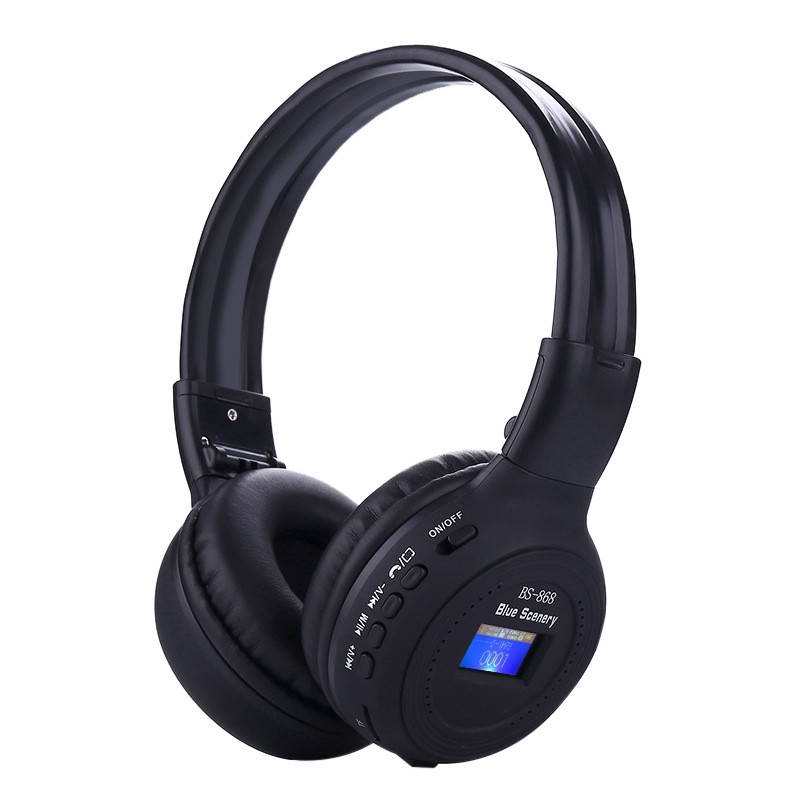 

Безпровідні навушники з LED дисплеєм та FM радіо N65BT Black, Черный