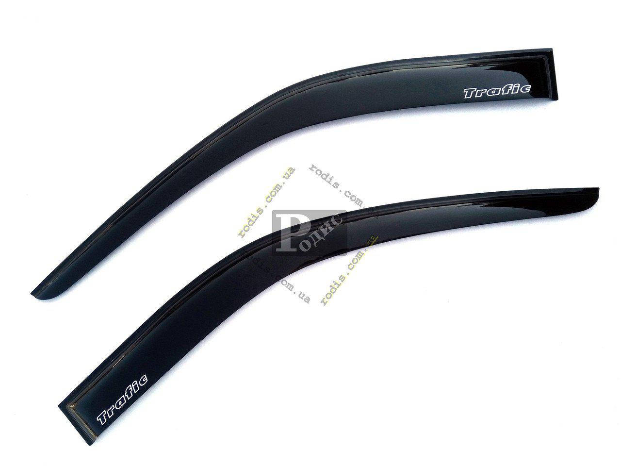 

Дефлекторы окон "AV-Tuning" Рено Трафик ШИРОКИЕ - Ветровики RENAULT Trafic II 2001 широкий (на скотче)