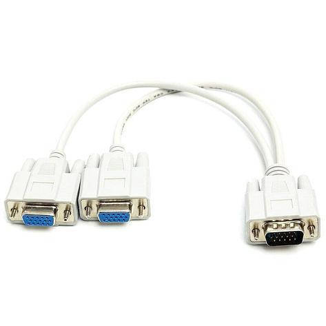 

Розгалужувач VGA 0,2m, male to 2*female (тато-2*мама), White, OEM