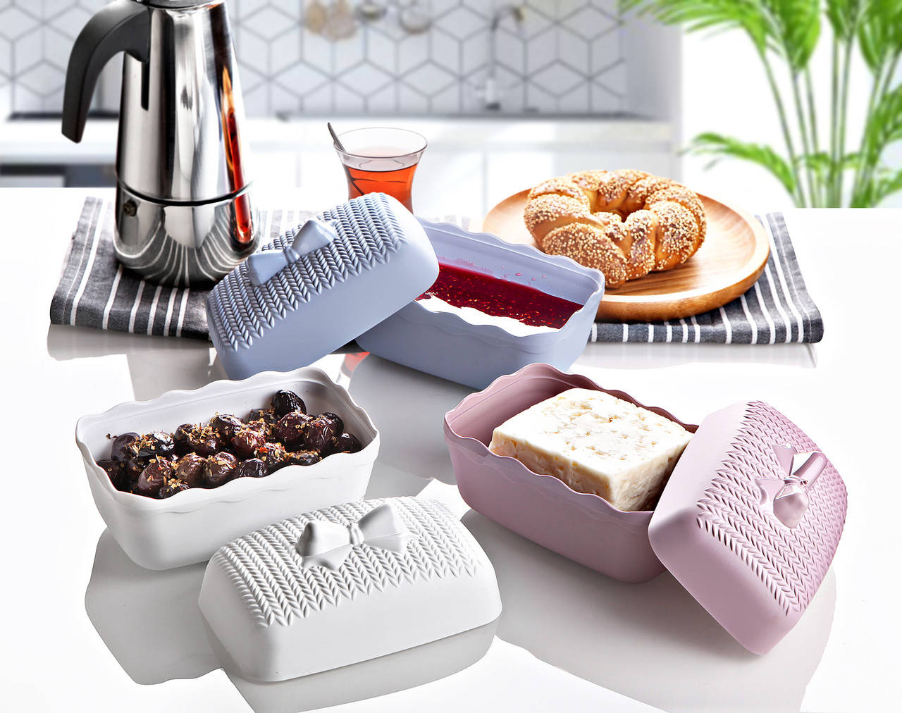 

Сахарница прямоугольная с крышкой набор 2 шт(17 х 24,5 х 12 СМ) 0,5 л. ARSLANKAYA PLASTIK AR-515