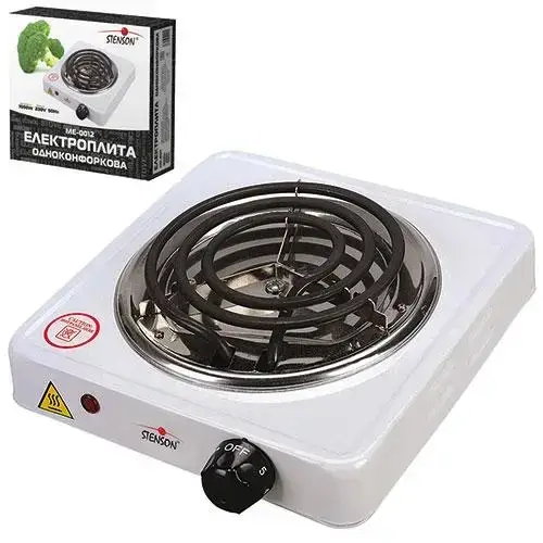 

Плита электрическая Stenson ME-0012S переносная, мощность 1000w, диаметр 14 cм , кухонная плита, плита