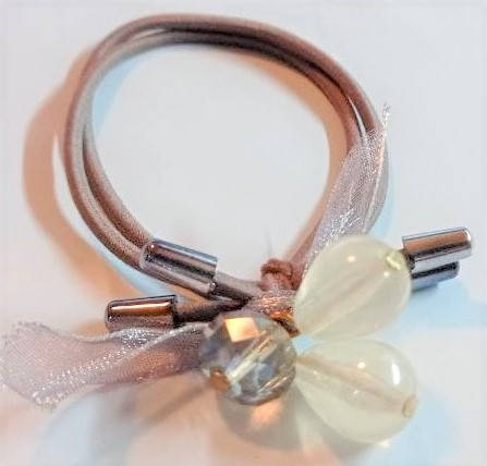 

Резинка для волос тонкая 1 шт, Бежевый