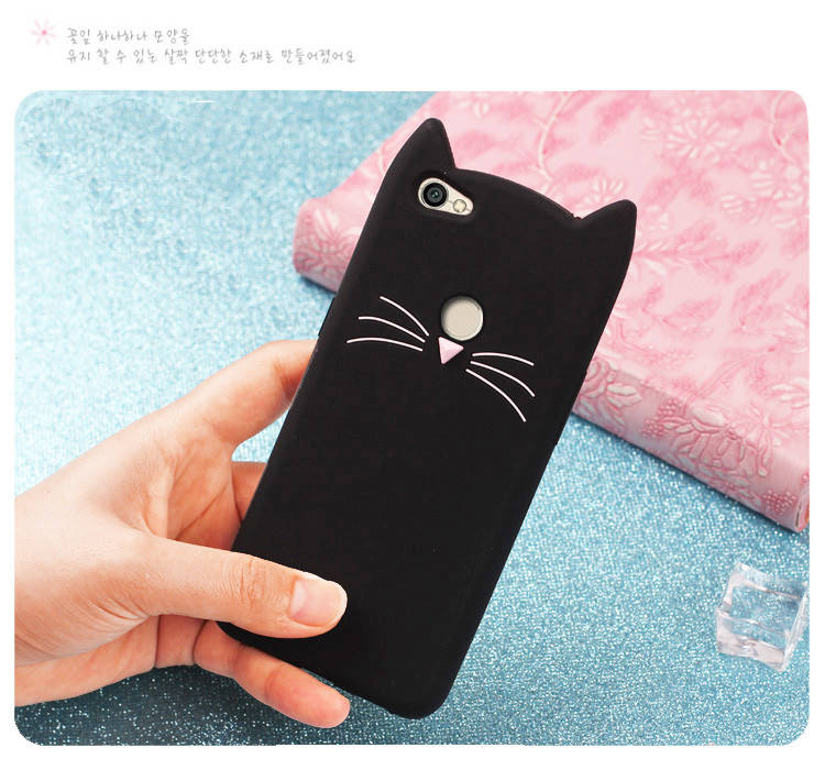 

Резиновый 3D чехол для Xiaomi Redmi Note 5A Усики, Черный