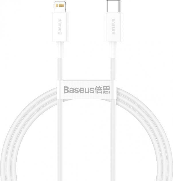 

Кабель c поддержкой быстрой зарядки Type-C to Lightning iPhone BASEUS |1m 20W| Белый (CATLYS-A02)