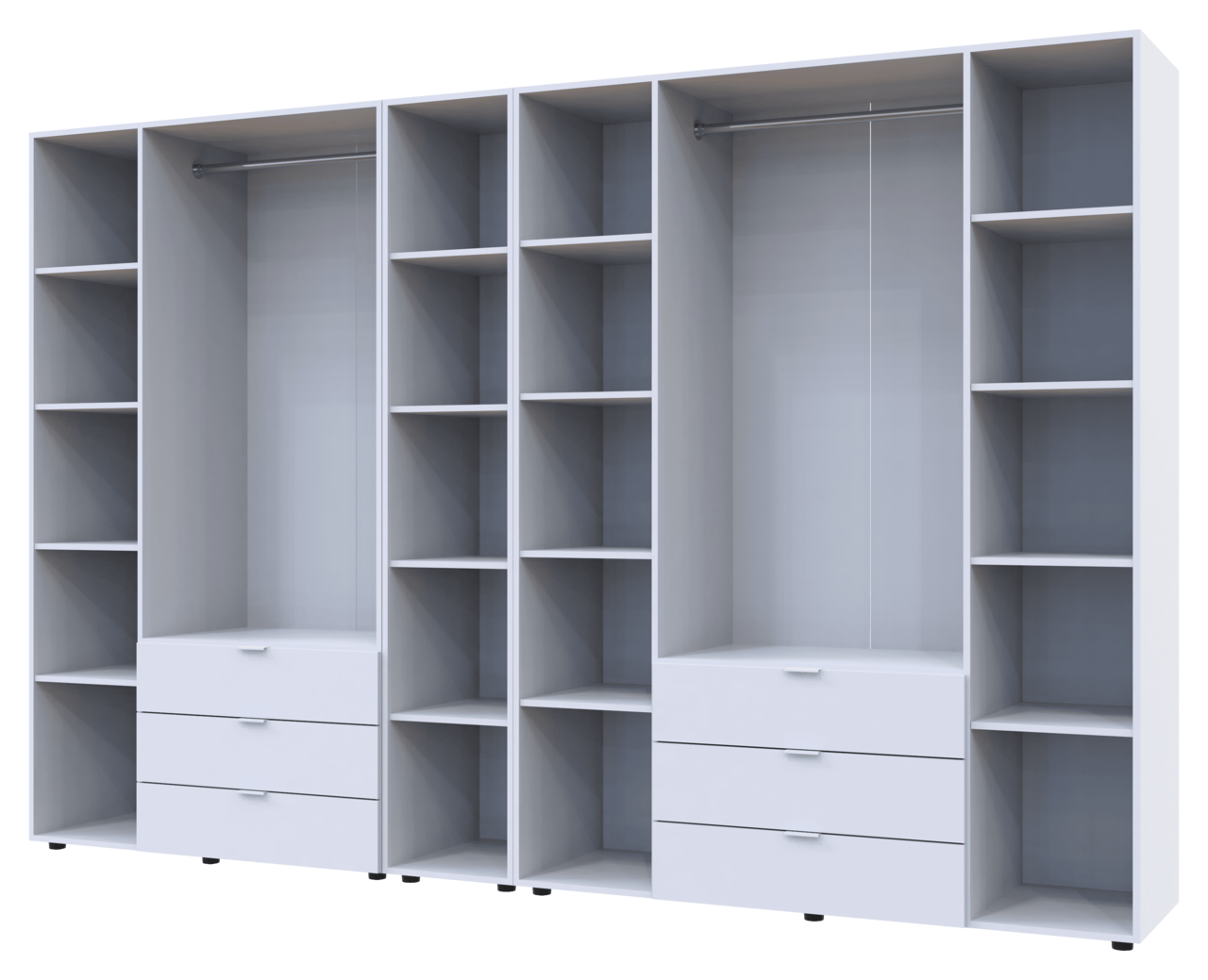 Комплект Doros Гелар з Етажеркою Білий 3+4 ДСП 309.4х49.5х203.4 (42005037) 4