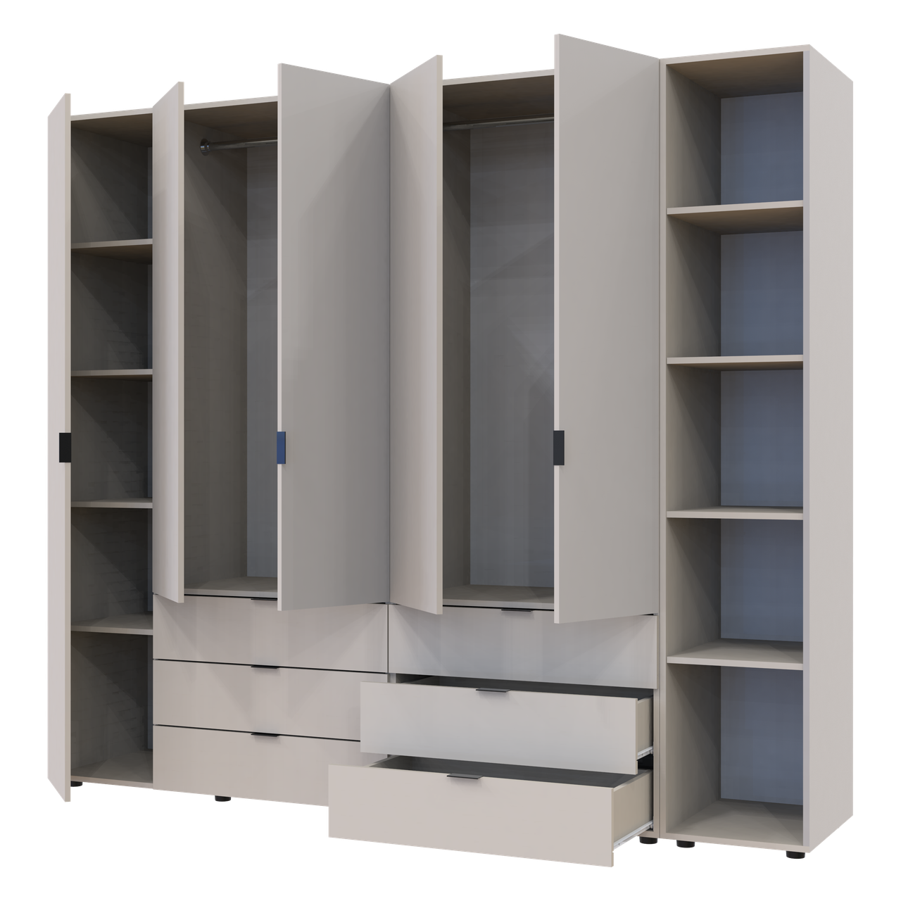 Розпашна Шафа для одягу Doros Гелар з Етажеркою Кашемір 2+3 ДСП 231.9х49.5х203.4 (80737650) 10