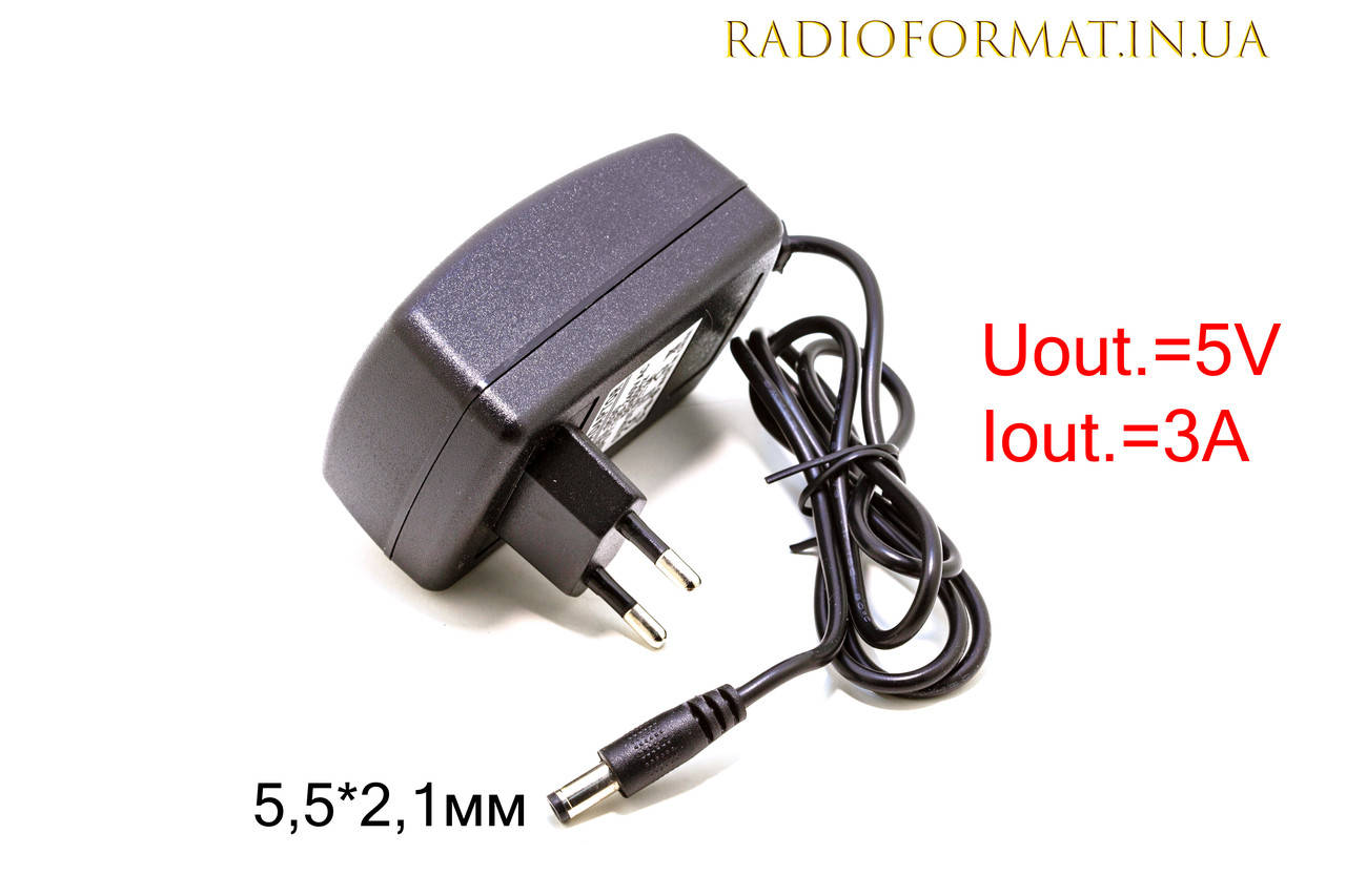 

Блок питания 5V 3,0A 15W адаптерного типа