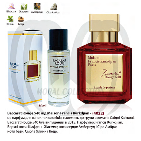 

Парфюмированная вода Morale Parfums Baccarat Rouge 30 мл
