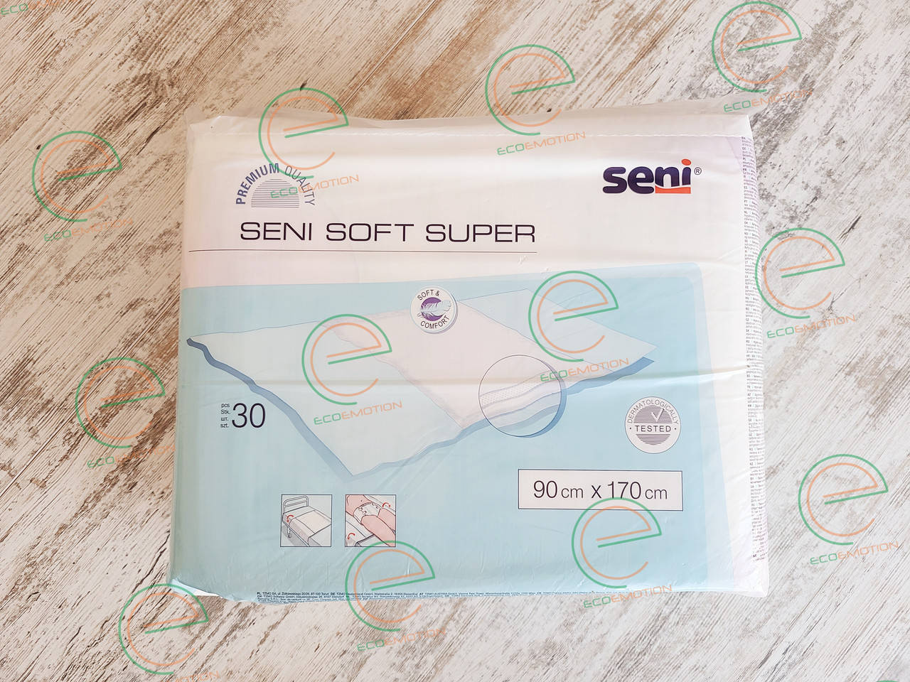 

Одноразовые пелёнки Seni Soft Super 90x170 см, 2000 мл, 30 шт./упак.