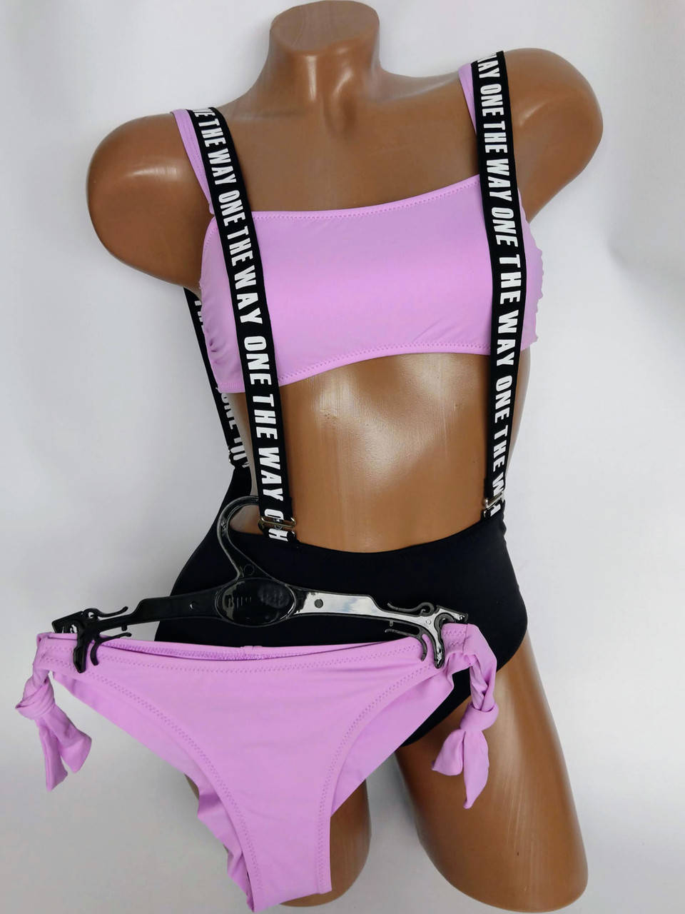 

Топ купальник трансформер портупея ремни двое плавок Sisianna 5445 сиреневый на 40 42 44 46 48 размер