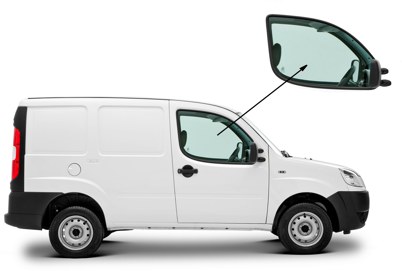 

Боковое стекло Fiat Doblo 2000-2010 переднее опускное правое