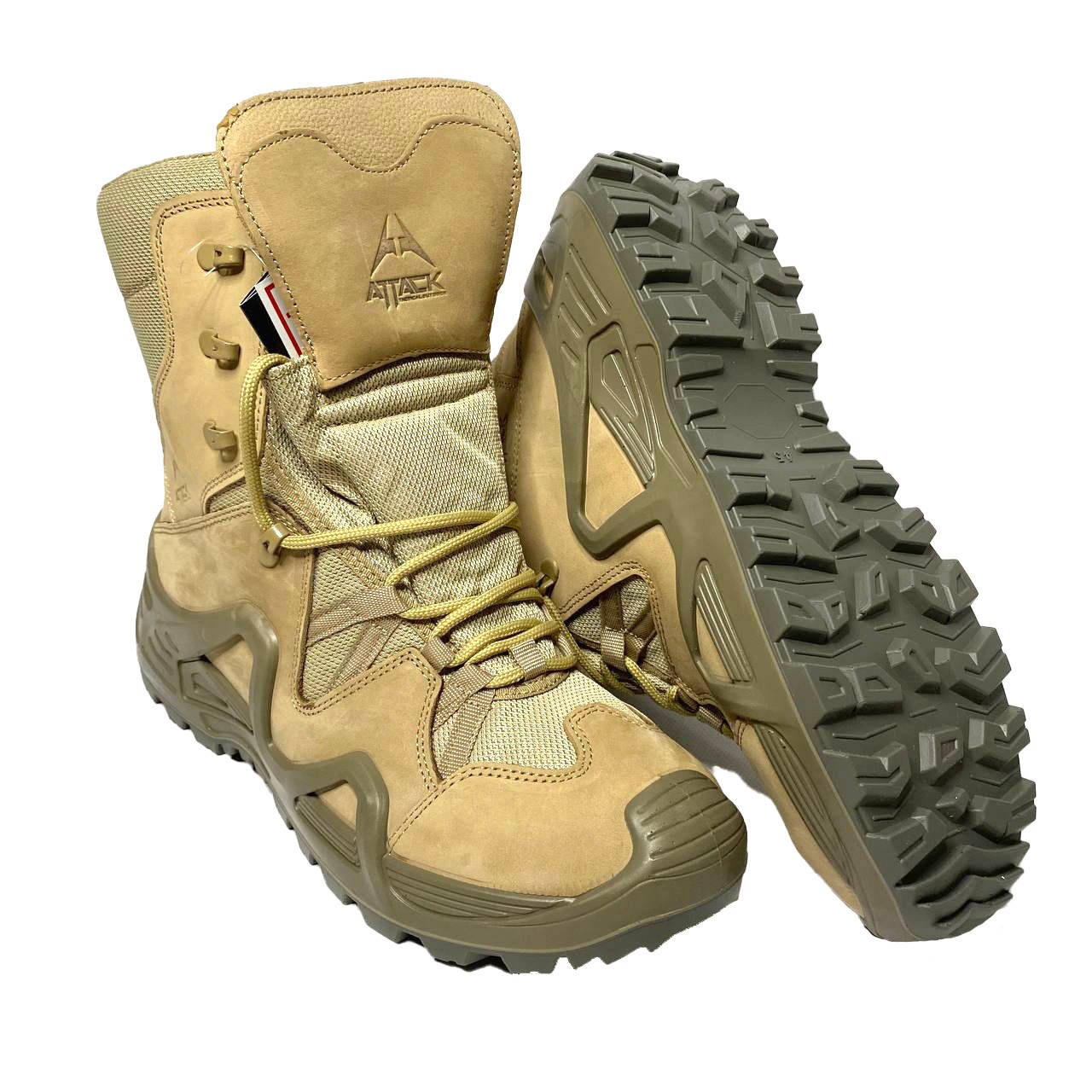 

Ботинки Водонепроницаемые оригинальные тактические Attack Tactical бежевый армейские берцы Облегченные