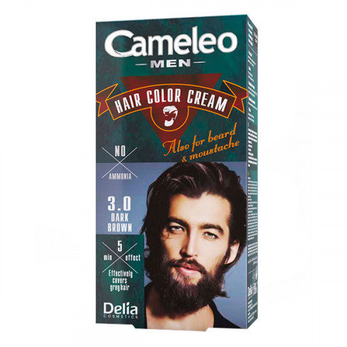 

CAMELEO MEN Крем-краска для мужчин для волос, бороды, усов тон 3.0 Темно-коричневая