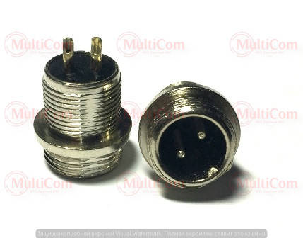 

01-06-003. Штекер MIC 322 mini монтажный, 2pin, диам.-12мм
