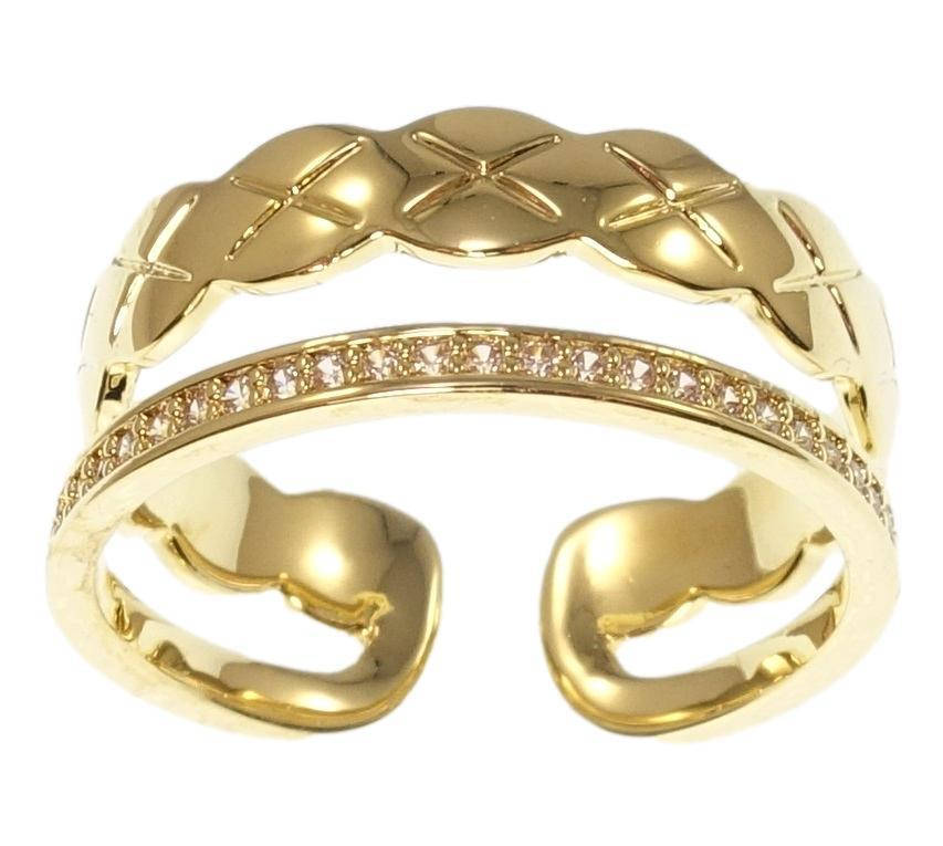 

Кольцо Xuping QQMM Позолота 14K "Двойная шинка с дорожкой циркония" р.16-17